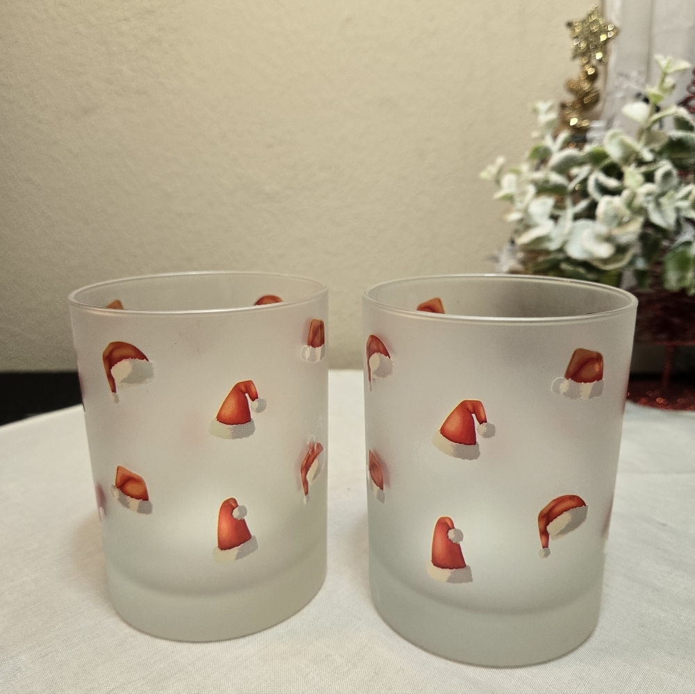 Festive Santa Hats Vintage Culver MCM Barware.